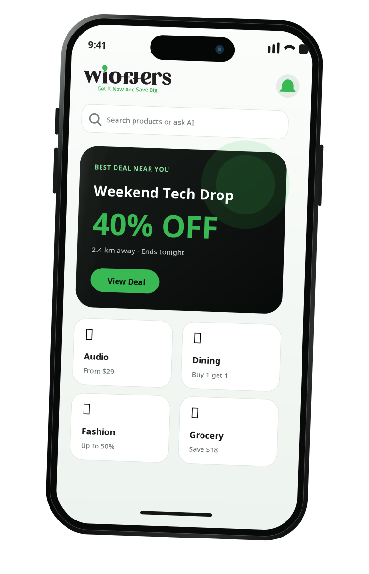 WiOffers mobile product preview